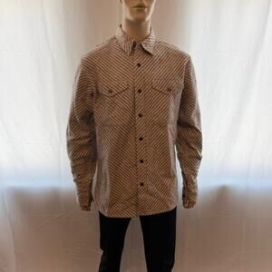 Coldsmoke Men's, Tweed Long Sleeve Shirt Beige/Blue M Brand New With Tag
